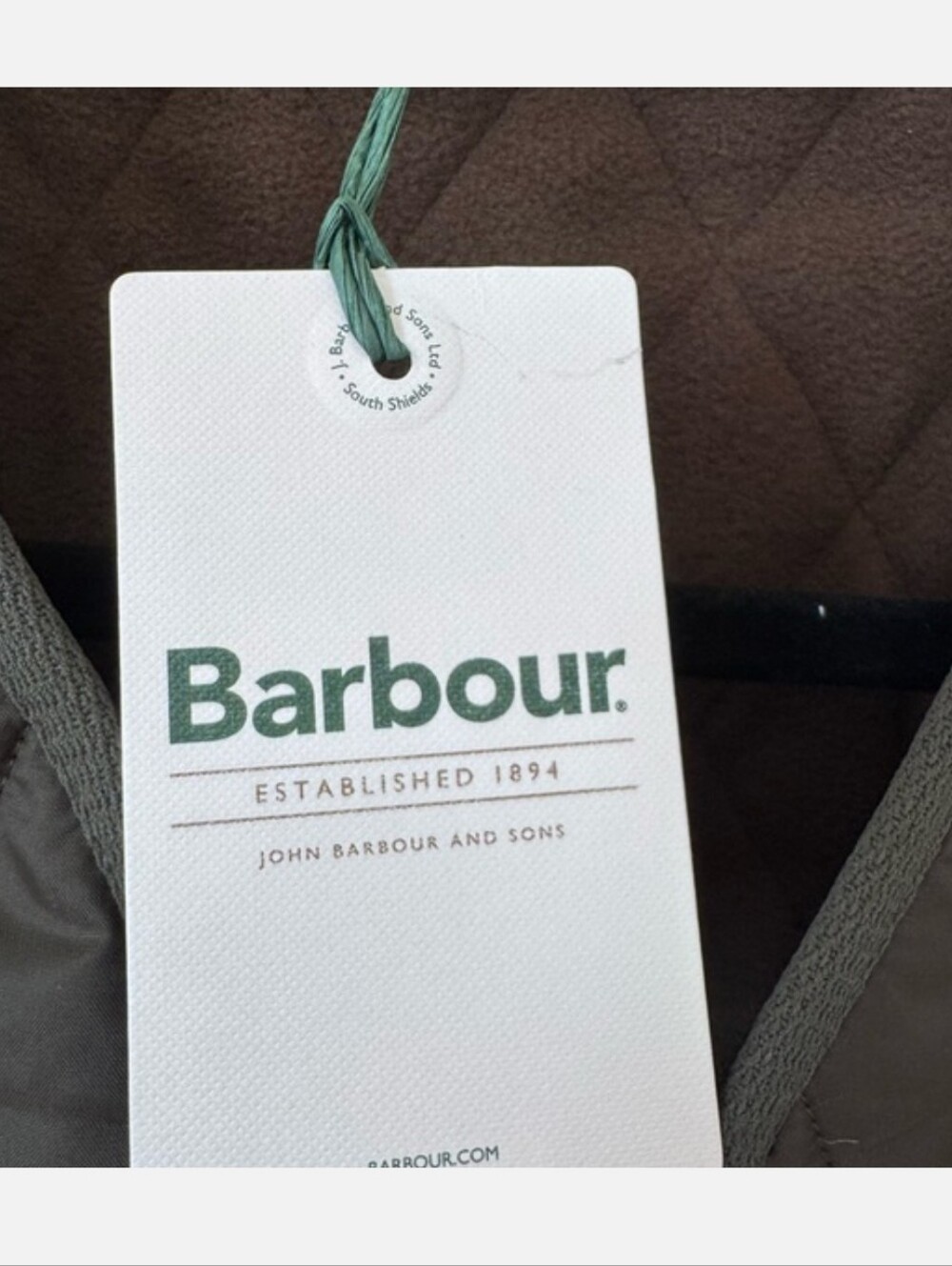 Barbour Quilted Vest in Olive Green with Pocket Detail - Picture 3 of 7